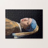 JOHANNES VERMEER - Meisje met een parel van 1665 Legpuzzel (Horizontaal)