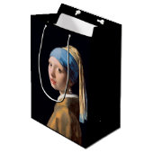 JOHANNES VERMEER - Meisje met een parel van 1665 Medium Cadeauzakje (Voorkant Gekanteld)