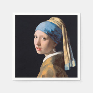 JOHANNES VERMEER - Meisje met een parel van 1665 Servetten