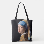 JOHANNES VERMEER - Meisje met een parel van 1665 Tote Bag (Achterkant)