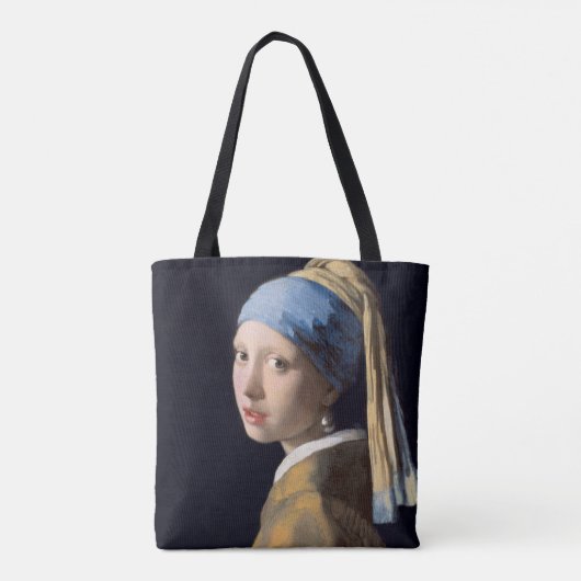 JOHANNES VERMEER - Meisje met een parel van 1665 Tote Bag (Achterkant)