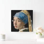 Johannes Vermeer - Meisje met een parel Vierkante Klok (Huis)