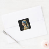 Johannes Vermeer - Meisje met een parel Vierkante Sticker (Envelop)