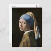 Johannes Vermeer, Meisje met een parelaar Briefkaart (Voorkant / Achterkant)