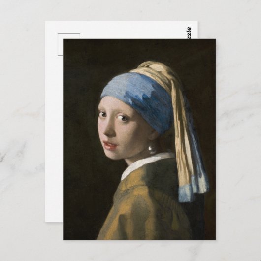 Johannes Vermeer, Meisje met een parelaar Briefkaart (Voorkant / Achterkant)