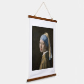 Johannes Vermeer, Meisje met een parelaar Hangend Wandkleed (Gebogen)
