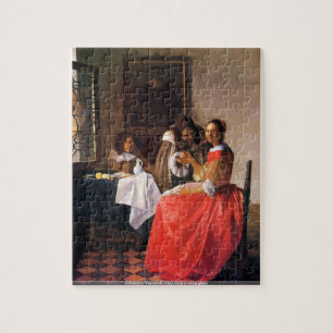 Johannes Vermeer - Meisje met een puzzel van wijng