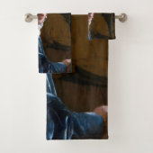 Johannes Vermeer - Meisje met een rood Pet Bad Handdoek (Insitu)