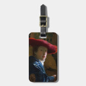 Johannes Vermeer - Meisje met een rood Pet Bagagelabel (Voorkant verticaal)