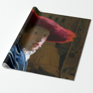 Johannes Vermeer - Meisje met een rood Pet Cadeaupapier