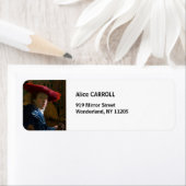 Johannes Vermeer - Meisje met een rood Pet Etiket (Insitu)