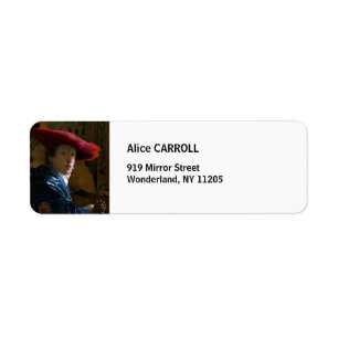 Johannes Vermeer - Meisje met een rood Pet Etiket