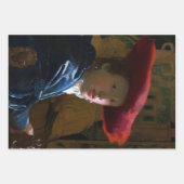 Johannes Vermeer - Meisje met een rood Pet Inpakpapier Vel (Voorkant 3)