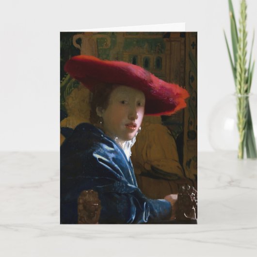 Johannes Vermeer - Meisje met een rood Pet Kaart (Voorkant)