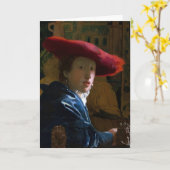 Johannes Vermeer - Meisje met een rood Pet Kaart (Gele Bloem)