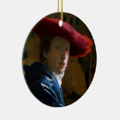 Johannes Vermeer - Meisje met een rood Pet Keramisch Ornament (Rechts)