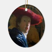 Johannes Vermeer - Meisje met een rood Pet Keramisch Ornament (Links)