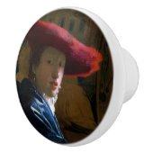 Johannes Vermeer - Meisje met een rood Pet Keramische Knop (Rechts)