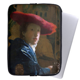 Johannes Vermeer - Meisje met een rood Pet Laptop Sleeve