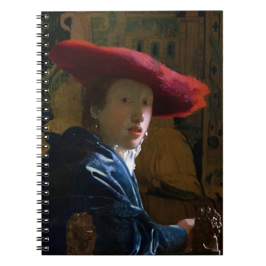 Johannes Vermeer - Meisje met een rood Pet Notitieboek (Voorkant)