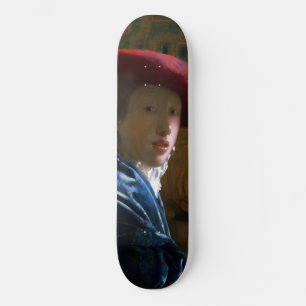 Johannes Vermeer - Meisje met een rood Pet Persoonlijk Skateboard