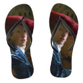 Johannes Vermeer - Meisje met een Rood Pet raam Cl Teenslippers (Voetbed)
