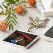 Johannes Vermeer - Meisje met een rood Pet Sleutelhanger (Zijkant)