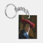 Johannes Vermeer - Meisje met een rood Pet Sleutelhanger (Voorkant Links)