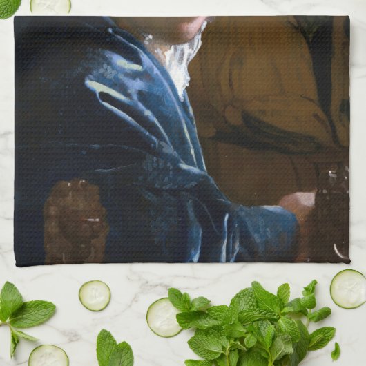 Johannes Vermeer - Meisje met een rood Pet Theedoek (Gevouwen)