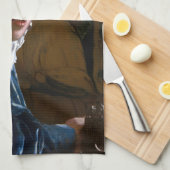 Johannes Vermeer - Meisje met een rood Pet Theedoek (Quarter Fold)