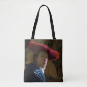 Johannes Vermeer - Meisje met een rood Pet Tote Bag (Voorkant)