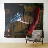 Johannes Vermeer - Meisje met een rood Pet Wandkleed (In Situ (horizontaal))