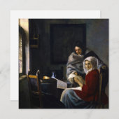 Johannes Vermeer - Meisje onderbroken bij haar muz Bedankkaart (Voorkant / Achterkant)