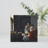 Johannes Vermeer - Meisje onderbroken bij haar muz Bedankkaart (Staand voorkant)
