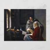 Johannes Vermeer - Meisje onderbroken bij haar muz Briefkaart (Voorkant)