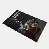 Johannes Vermeer - Meisje onderbroken bij haar muz Deurmat (Schuin)
