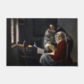 Johannes Vermeer - Meisje onderbroken bij haar muz Deurmat (Voorkant)