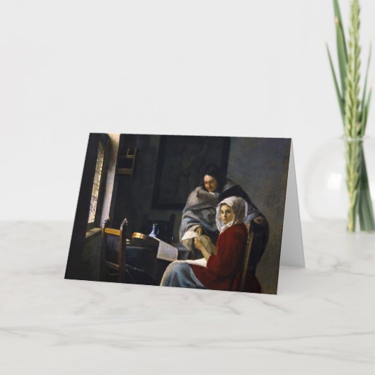 Johannes Vermeer - Meisje onderbroken bij haar muz Kaart (Voorkant)