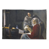 Johannes Vermeer - Meisje onderbroken bij haar muz Kussensloop (Achterkant)