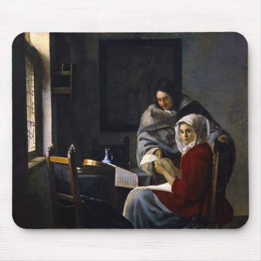 Johannes Vermeer - Meisje onderbroken bij haar muz Muismat (Voorkant)