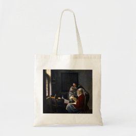 Johannes Vermeer - Meisje onderbroken bij haar muz Tote Bag