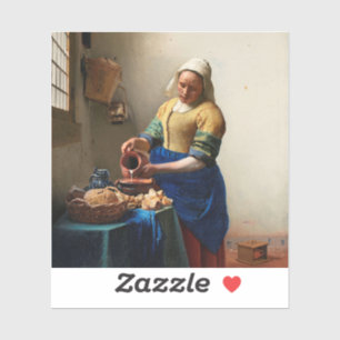Johannes Vermeer Milkmaid.  beeldende kunst Sticker