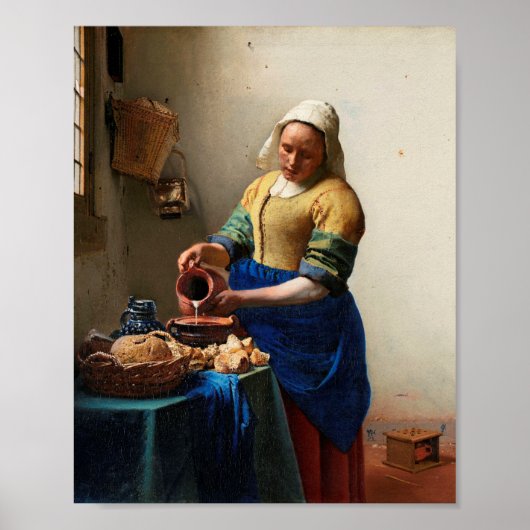 Johannes Vermeer. Milkmaid. Vintage fine art Poster (Voorkant)
