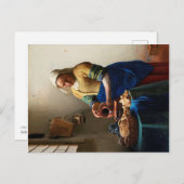Johannes Vermeer. Milkmaïde.  kunst Briefkaart (Voorkant / Achterkant)