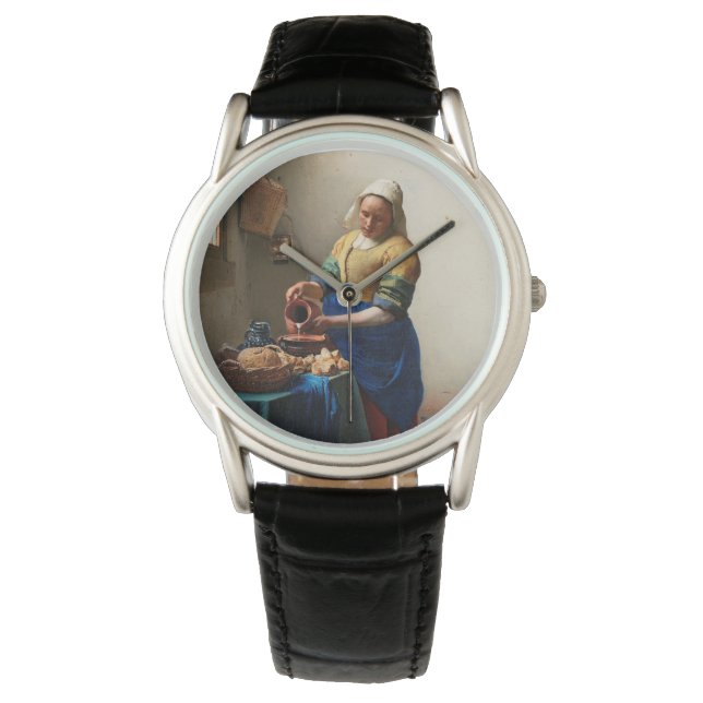 Johannes Vermeer. Milkmaïde.  kunst Horloge (Voorkant)