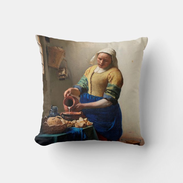 Johannes Vermeer. Milkmaïde.  kunst Kussen (Voorkant)