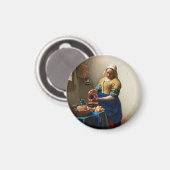 Johannes Vermeer. Milkmaïde.  kunst Magneet (Voorkant / Achterkant)