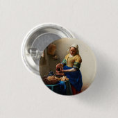 Johannes Vermeer. Milkmaïde.  kunst Ronde Button 3,2 Cm (Voorkant /achterkant)