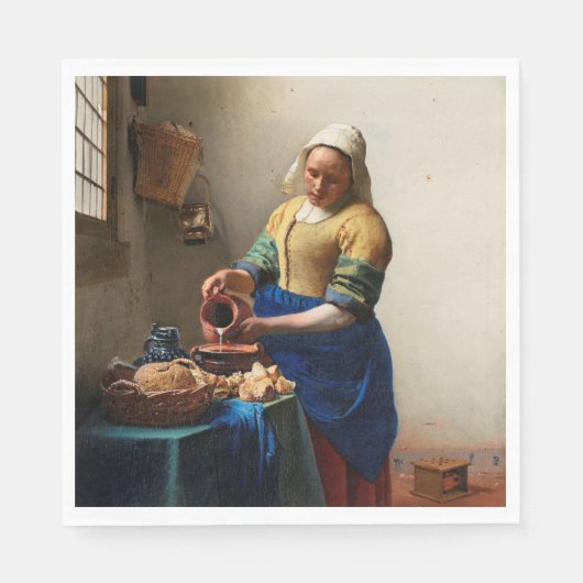 Johannes Vermeer. Milkmaïde. kunst Servet (Voorkant)