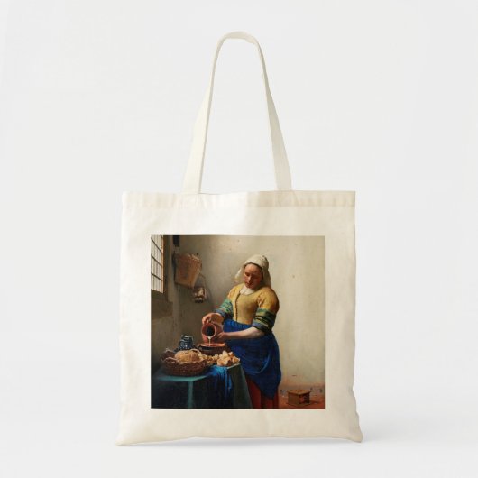 Johannes Vermeer. Milkmaïde.  kunst Tote Bag (Voorkant)